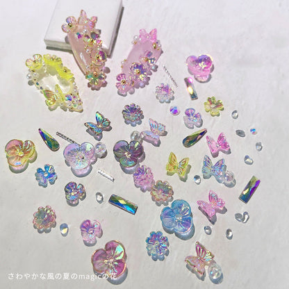 Flower butterfly nail art design by My Store, featuring delicate floral and butterfly details