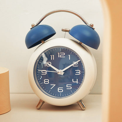 Large size mechanical metal alarm clock with two bells and loud alarm design