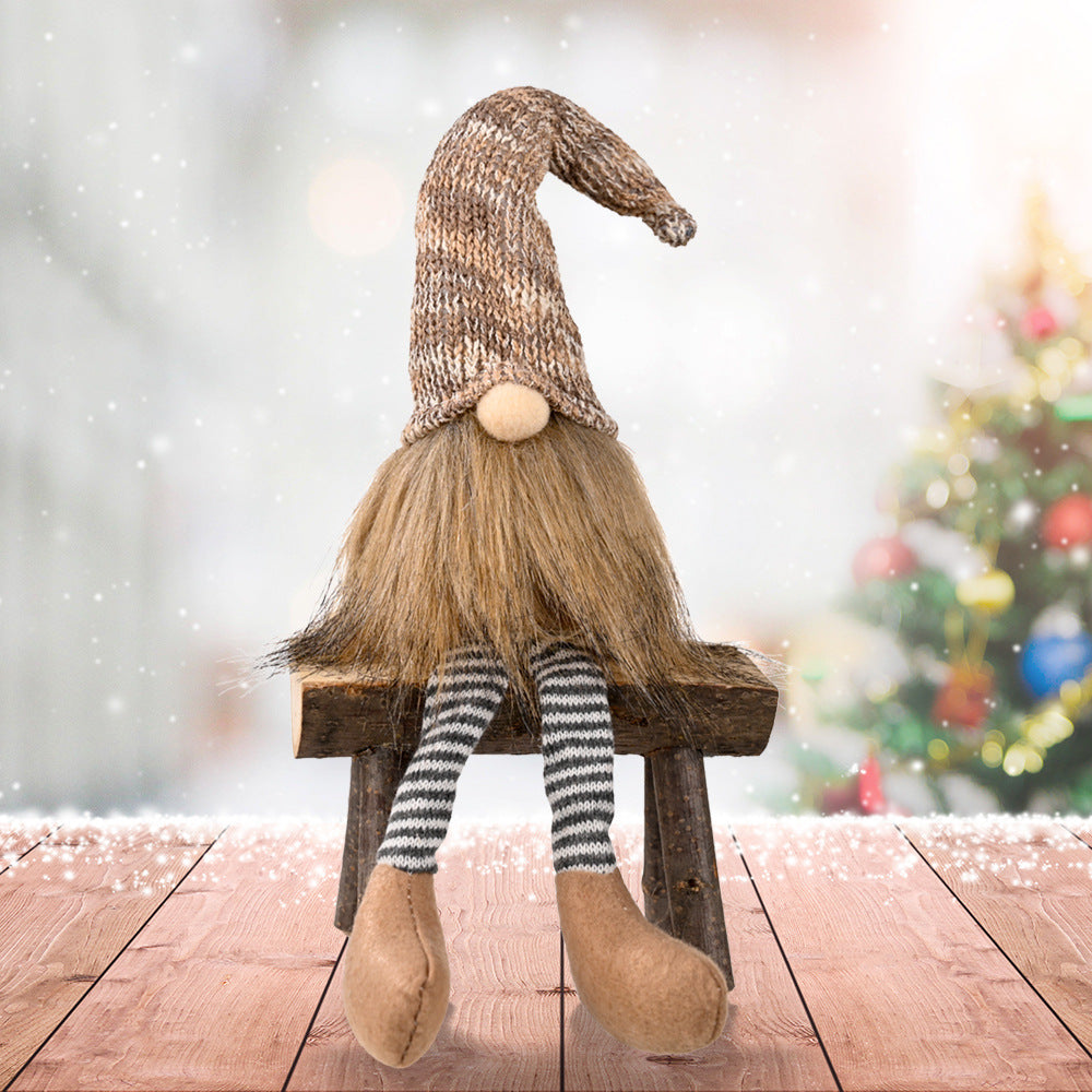 Christmas decorations faceless doll ornament, festive holiday figure in seasonal decor colors