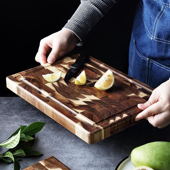 Solid wood parquet cutting board for kitchen household use by My Store
