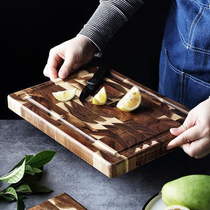 Solid wood parquet cutting board for kitchen household use by My Store