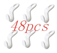Plastic closet stack hanger rack with multifunction wardrobe hooks for space-saving clothing storage