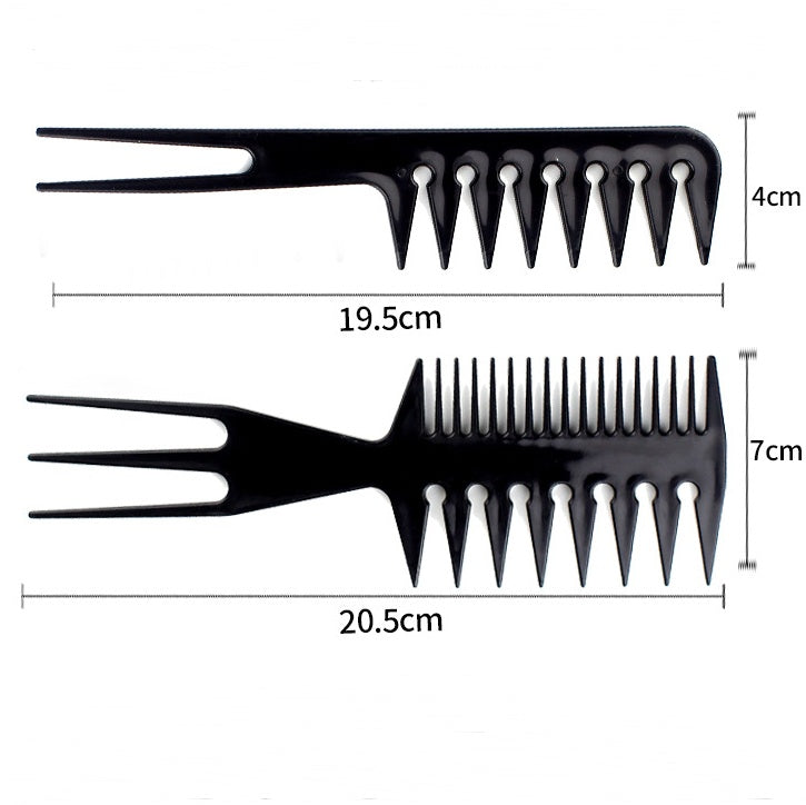 Ten-piece hair comb set with assorted combs in various styles and sizes