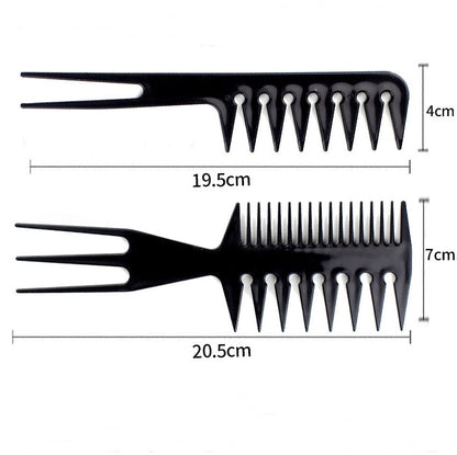 Ten-piece hair comb set with assorted combs in various styles and sizes