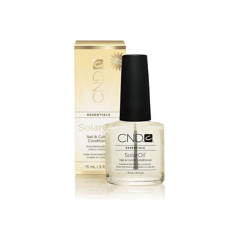 CND Essential Solar Oil nail and cuticle conditioner bottle with dropper for nourishing nails and cuticles.