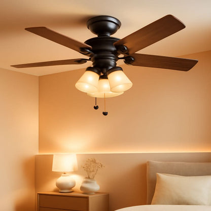 52-Inch Oil-Rubbed Bronze Ceiling Fan With LED Light