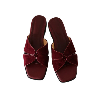 One-step slip-on fairy-style comfortable sandals, side view in a delicate design