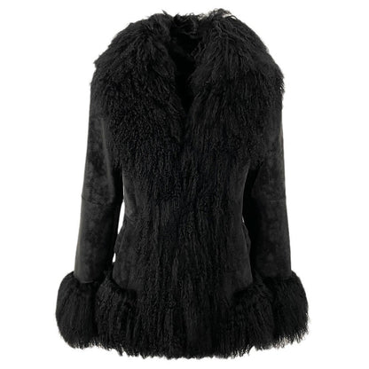 Thickened wool jacket with suede-like finish in a structured outerwear design