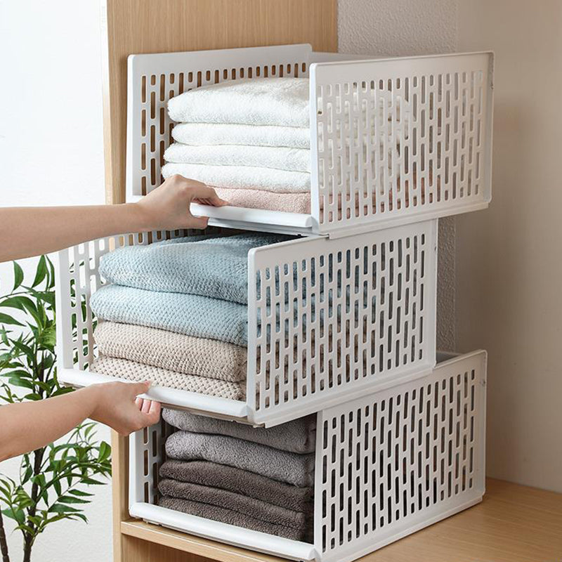 Layered partition wardrobe storage box for organizing clothing and accessories