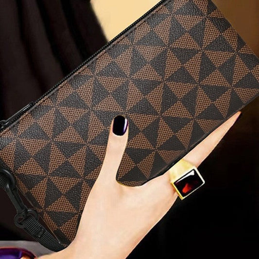Mens and womens long wallet, fashionable high-capacity design in a sleek rectangular shape