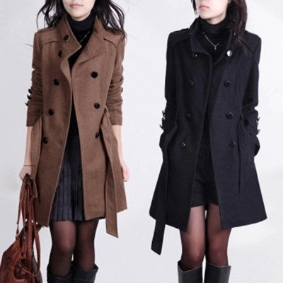 Elegant Long Wool Coat for Women