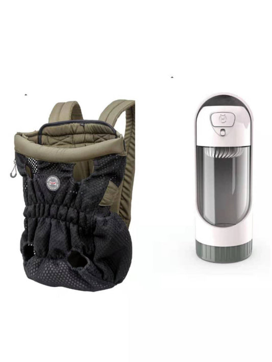 Pet carrier backpack with breathable mesh for outdoor travel and shoulder carrying