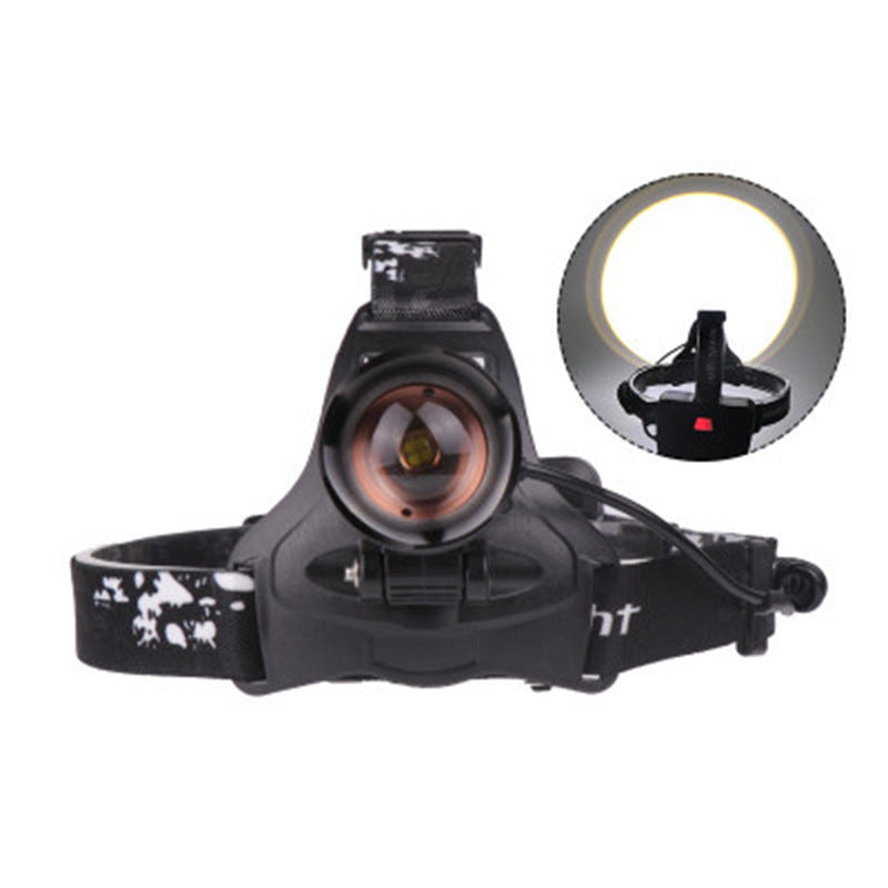 XHP50 outdoor strong headlight in black, featuring a compact design and adjustable front lamp lens