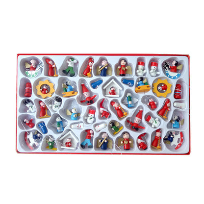 Wooden Christmas pendant decoration with festive holiday design, small hanging ornament