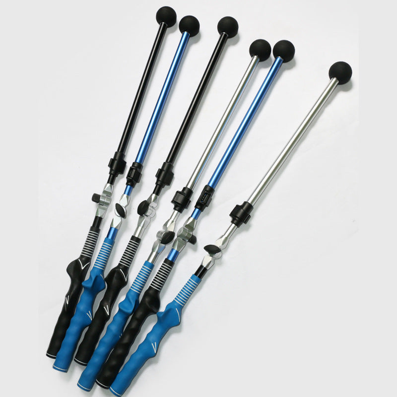 Golf folding swing trainer, compact practice aid for improving swing technique