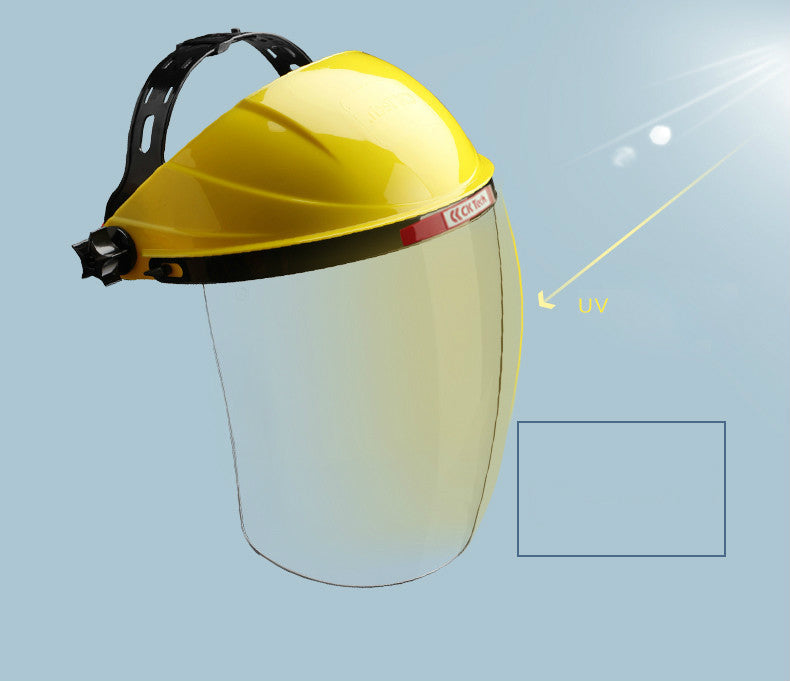 Heat-proof oil fume mask in black with adjustable straps, shown from the front