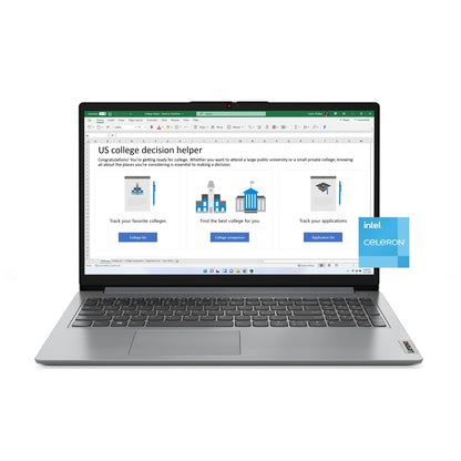 Lenovo IdeaPad 1i 2023 - 15.6” FHD Everyday Laptop - 4GB RAM - 128GB SSD - Intel Celeron N4500 - Windows 11 - Cloud Grey