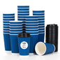 NavyBrew 100-Pack 16oz Disposable Cups with Lids