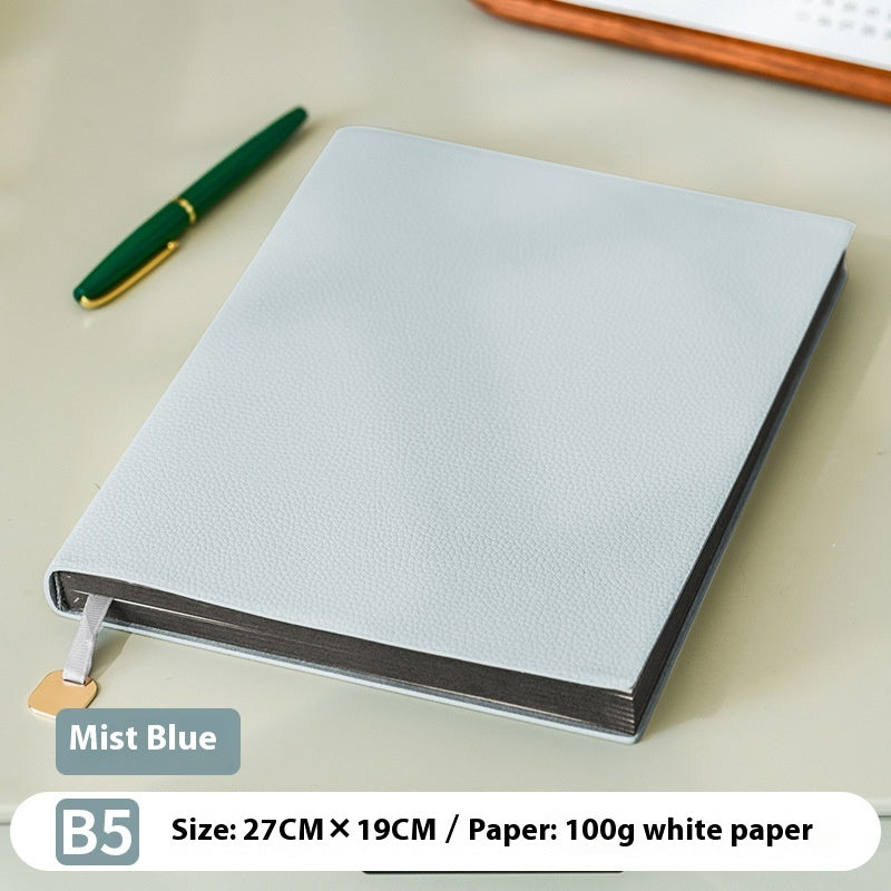 Litchi pattern soft leather covered notebook by My Store