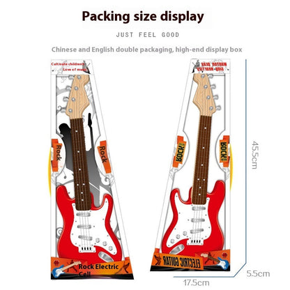 Blue electric guitar toy for boys, 4-string beginner musical instrument by My Store