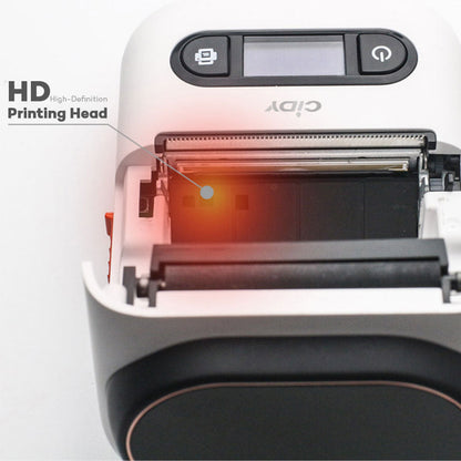 Handheld wireless Bluetooth portable printer by My Store, compact white device with paper output slot