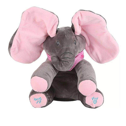 Colorful singing elephant plush toy for kids by BACKUPMYFILESNOW®, featuring vibrant details and a friendly, musical design.