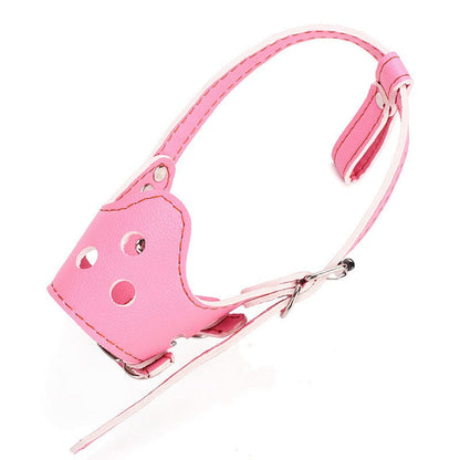 Small dog large adjustable bite-proof muzzle, black mesh design with secure straps by My Store