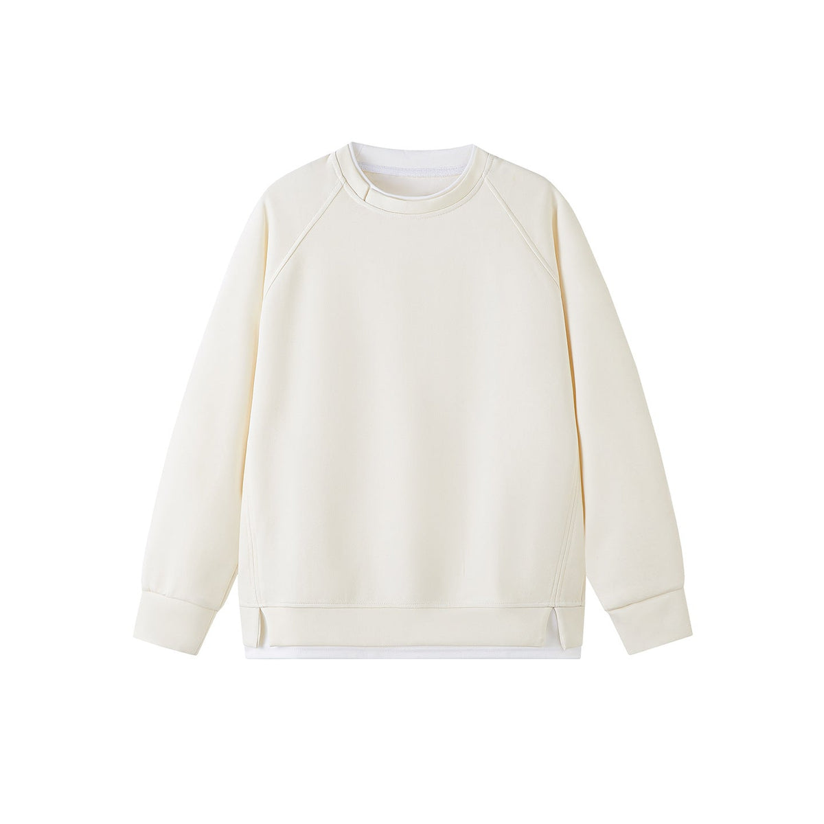 Women's spliced crew-neck pullover top in a casual color-block design