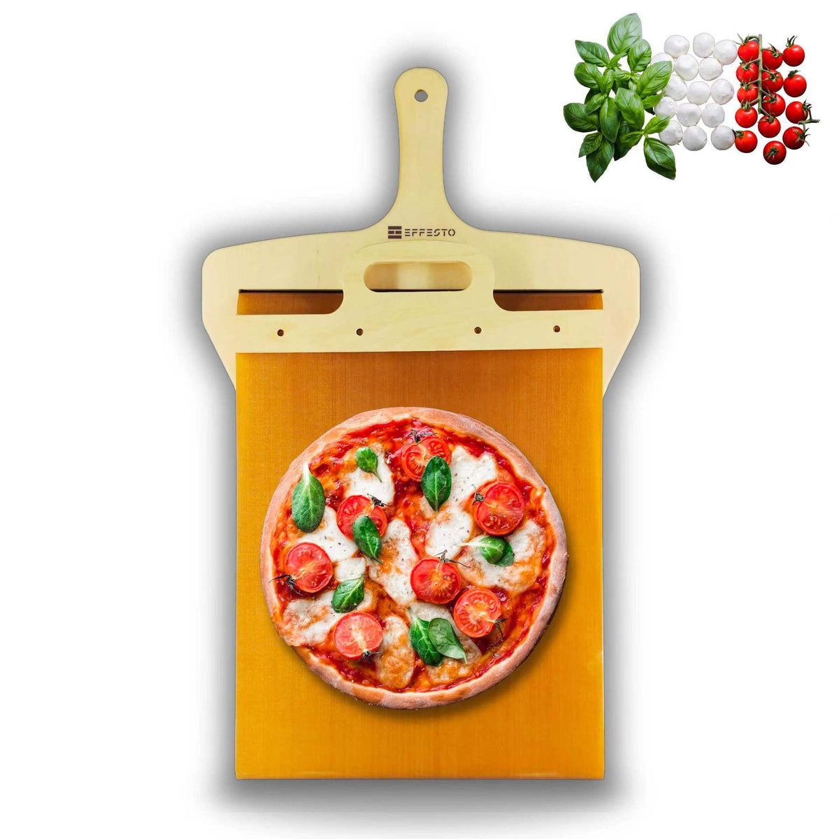 Sliding pizza shovel non-stick cutting board for baking, storage, and transferring pizza