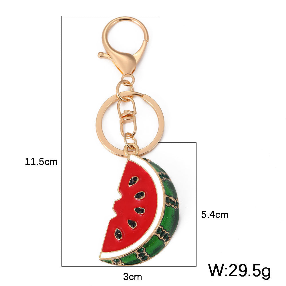 Watermelon fruit ornament hanging decoration with red and green design.