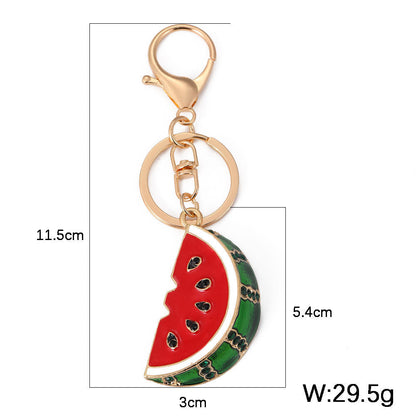 Watermelon fruit ornament hanging decoration with red and green design.