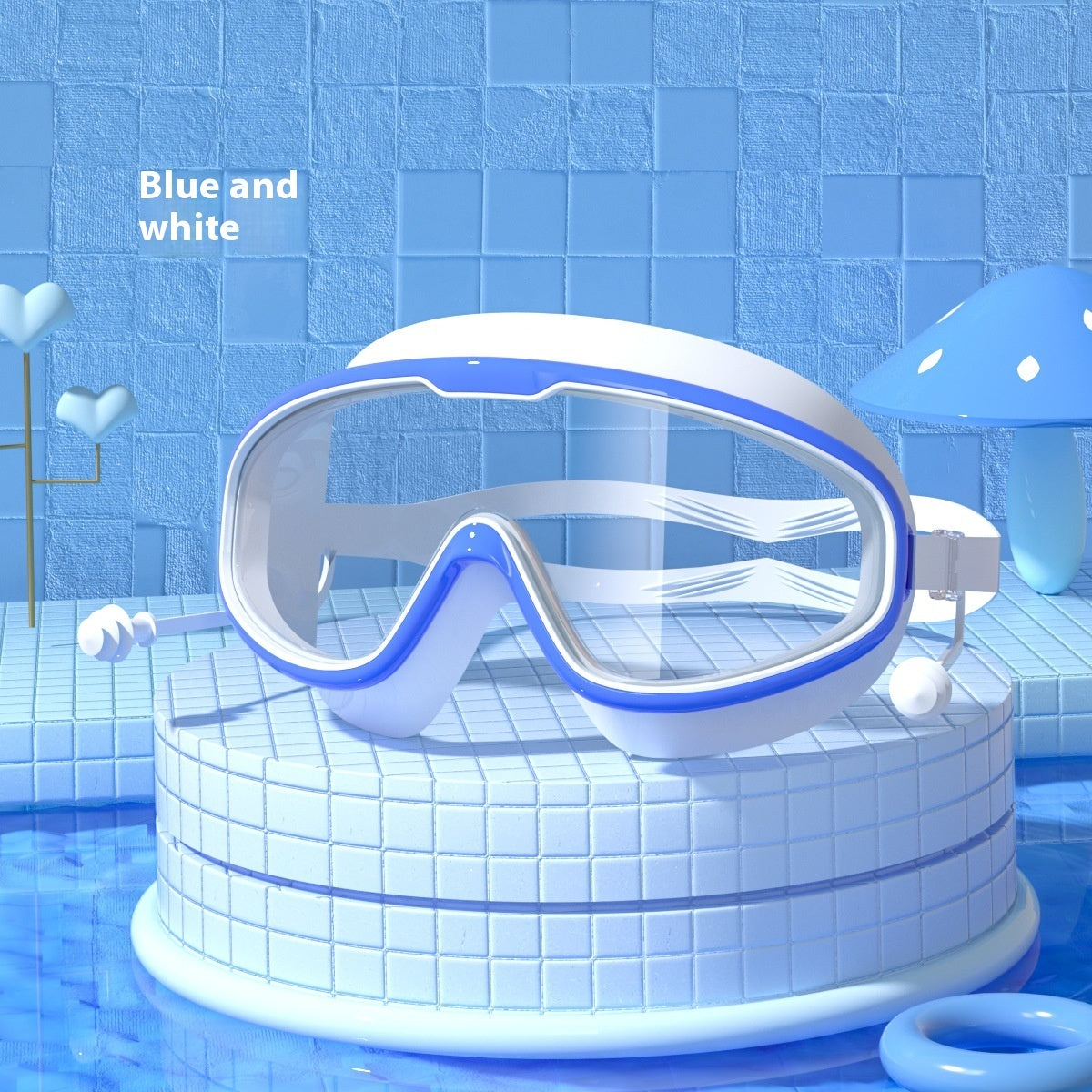 Large frame waterproof non-fogging swimming goggles by My Store