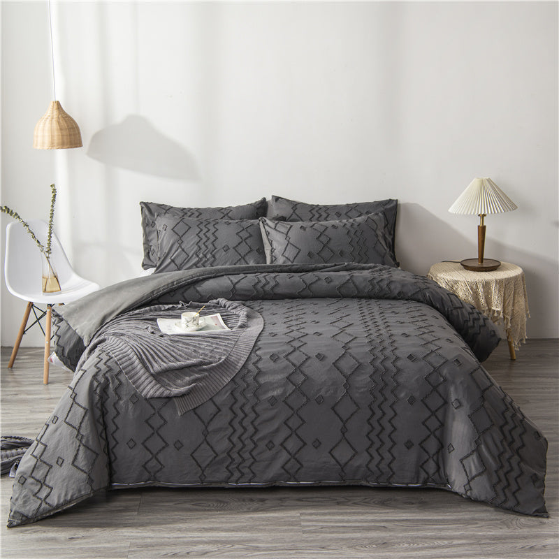 Bohemian quilt cover set with decorative craft pattern, three or four piece bedding set by My Store