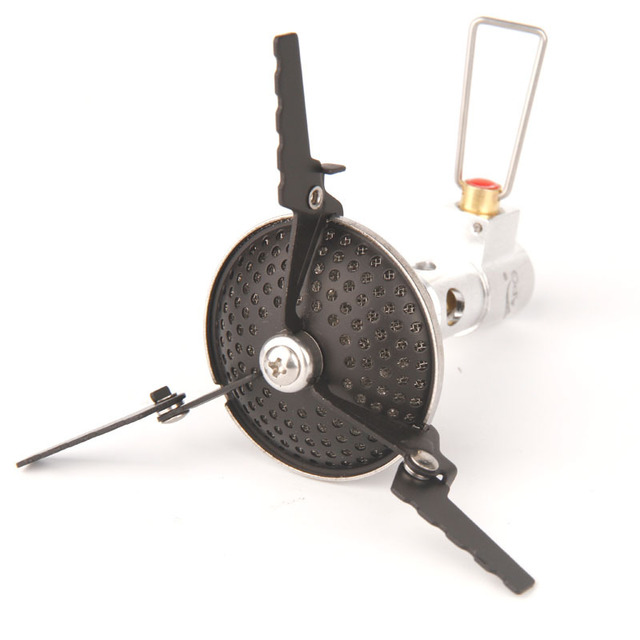 Mini camping stove with compact portable design for outdoor cooking