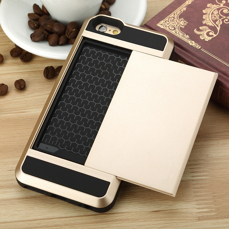 Card phone case in a slim protective design, shown in close-up