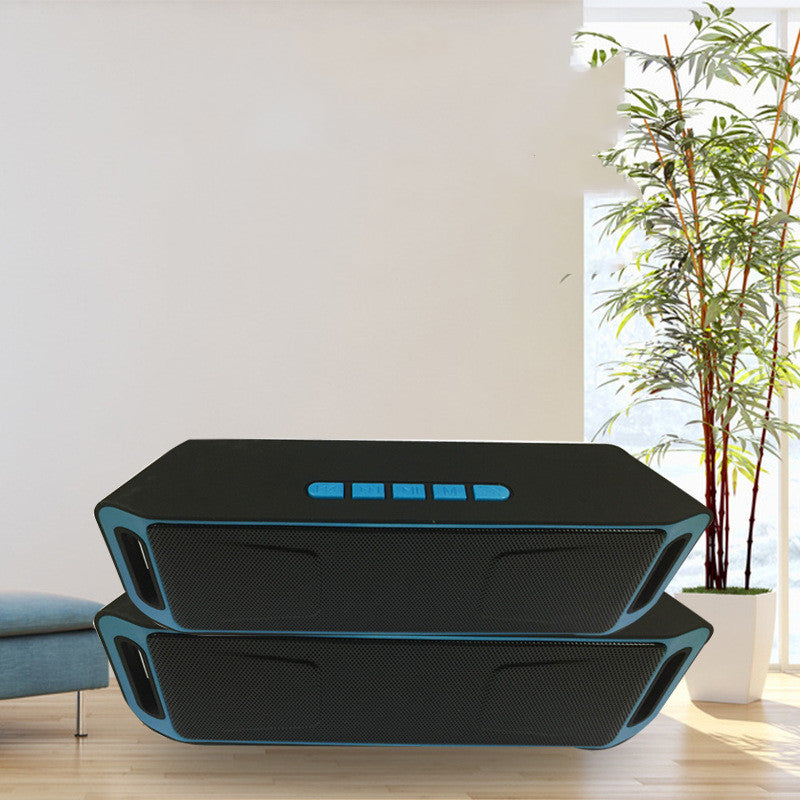 Smart electronic card Bluetooth audio speaker, compact black design with built-in controls