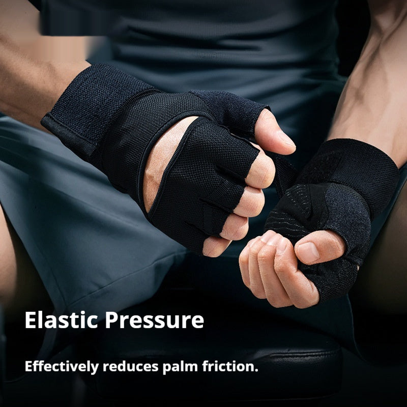 Gym gloves with built-in wrist straps for pull-up bars by My Store