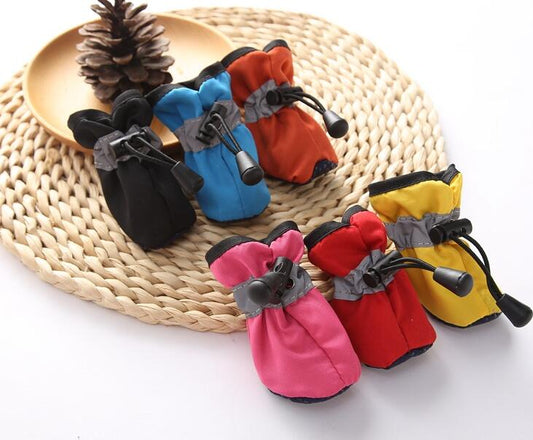 Unique design tarpaulin puppy dog shoes in a stylish protective boot design