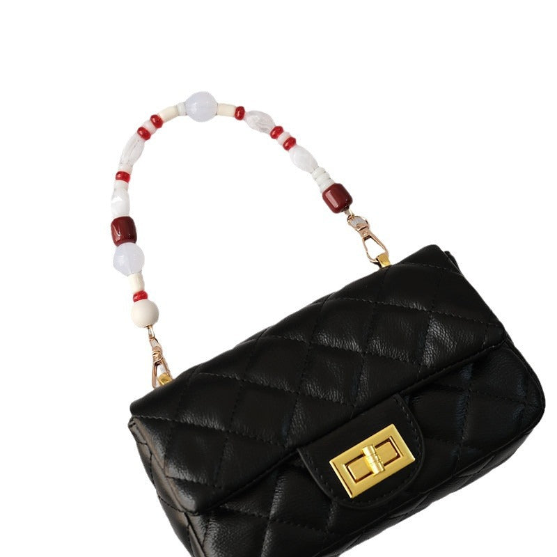 Fashion bead bracelet accessory shoulder strap with colorful beads and adjustable design