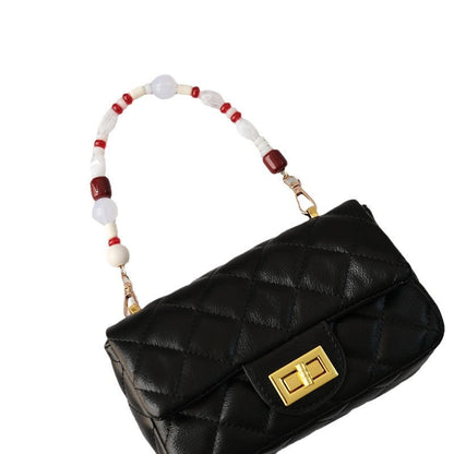 Fashion bead bracelet accessory shoulder strap with colorful beads and adjustable design