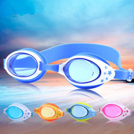 Waterproof anti-fog swimming goggles by My Store in a clear, streamlined design