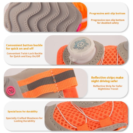 Small dog shoes with soft thin bottoms, shown as a pair for dogs
