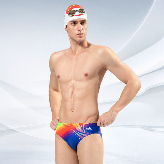 Professional racing training triangular swimming trunks in a streamlined design