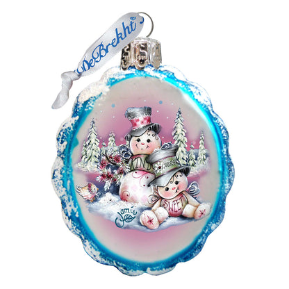 Snowman mercury glass ornament by G.DeBrekht, Jamie Mills-Price, featuring a festive snowman design perfect for Christmas decor.
