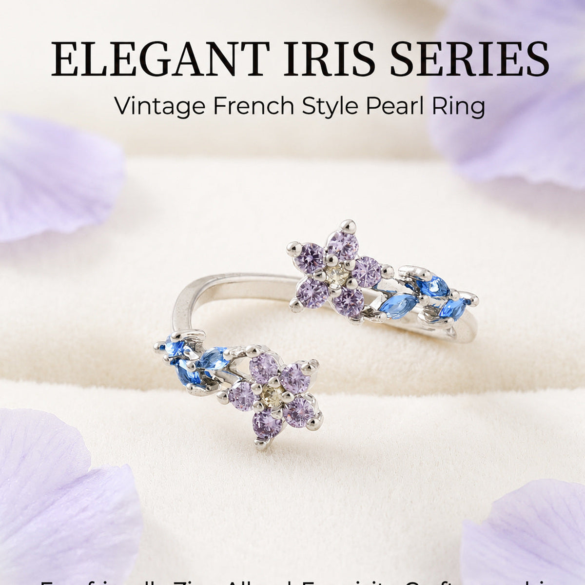 Elegant flower cluster ring for women, featuring a delicate floral design