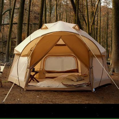 Outdoor thickened rainproof portable folding automatic camping tent in a compact setup, My Store brand
