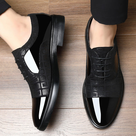 Men's casual British-style pointed-toe leather shoes in a Korean-style design by My Store