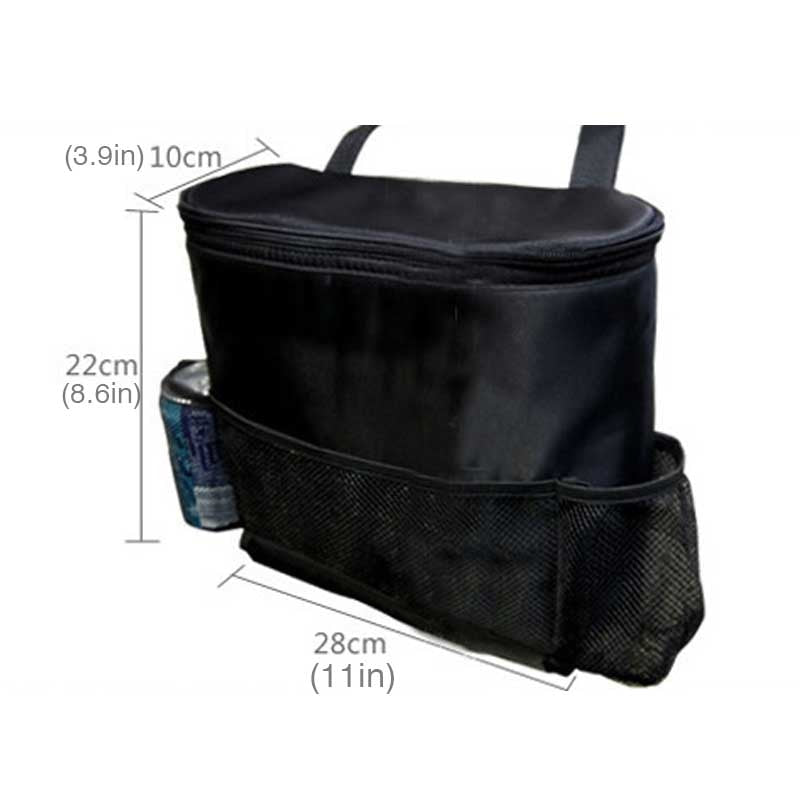 Thermal multifunction car seat organizer bag with insulated storage compartments and adjustable straps