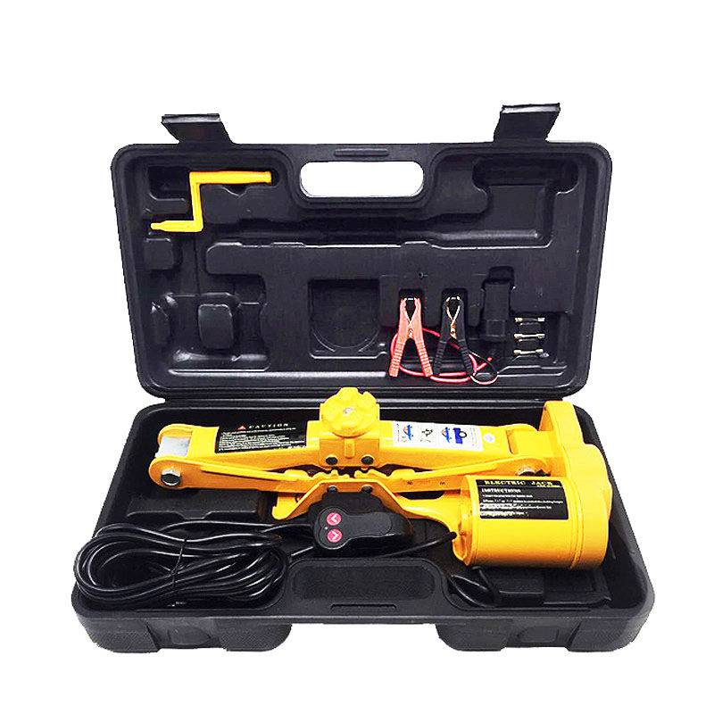 Automotive electro-hydraulic jack by My Store, compact electric vehicle lifting tool sealed in carrying case