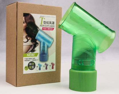 Hair dryer magic curls styling tool with ergonomic handle and curl-enhancing airflow nozzle